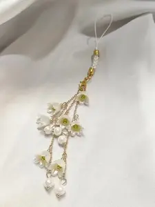 Mother's Day Gift Lily of the Valley Flower Phone Strap Floral Pattern Keychain Backpack Charm Jewelry Accessory Gift for Women Girls Keychain for Bags