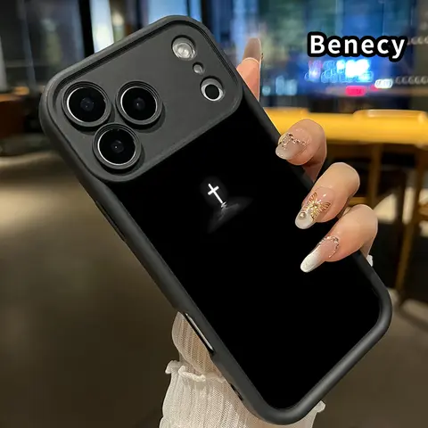 Shockproof Anti-Fall Durable Cellphone Case for iPhone 17 Pro Max - Air Radiant Cross Pattern Silicone TPU Cover with Camera Protector, Rugged Accessory with Enhanced Grip for Men’s Daily Protection
