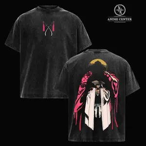 Retro Vintage Limited Kyouraku Shunsui - Bleach Anime Tank Top & T-shirt Double Printed Vintage Washed Hoodie Unisex Anime Manga Washed Heavy Cotton Hoodie, Anime Lover E14 S1G