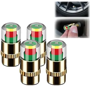 Automotive Pressure Monitor Valve Caps For Mid-Duty 4PCS , Compact & Motorcycles, Bicycles Compatible with Tire Pressure Monitoring Copper Core`