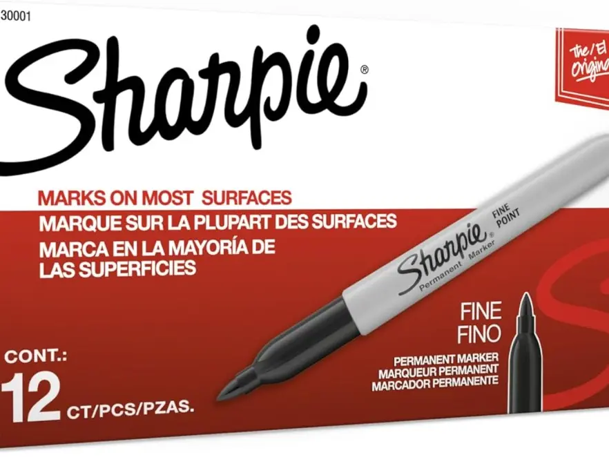 Sharpie Permanent Markers, Fine Tip, Black, 12 Count - Quick Drying, Fade Resistant, For Wood, Plastic, Paper, Metal, And More