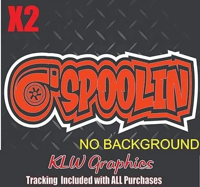 Spoolin Orange Black White Full Color Decal Sticker Turbo Diesel Truck 6.7 6.6 6.0 Crew Cab Super Duty JDM