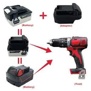 Adapter for Makita 18V to Milwaukee M18 Battery, Battery Adapter for Milwaukee M18 Cordless Tools (Adapter Only)