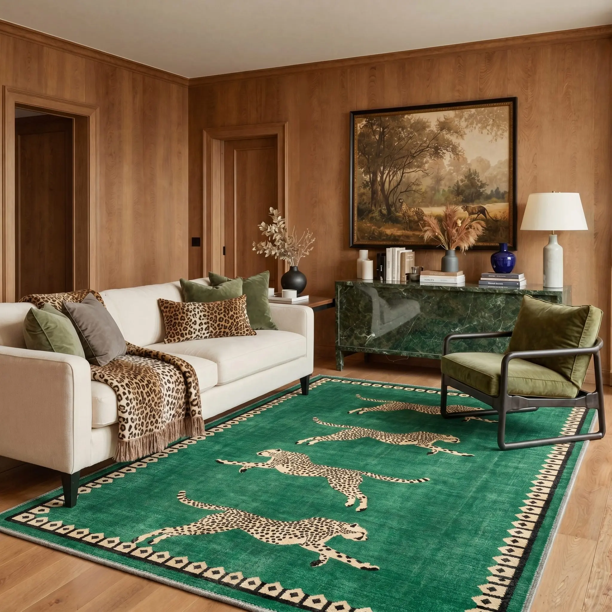 【Deals For You Days】GENIMO Home Carpet – Soft, Non-Slip, Pet Friendly, Machine Washable Rug, Area Rug Ideal for Living Room, Bedroom, Kitchen, Hallway ,ARN4879-JADE BLOOM