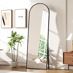 Arched Full Length Mirror, 65x22 Inches Full Floor Body Mirror, Freestanding Leaning Mirror with Stand, Hanging Mounted Wall Mirror, Large Dressing Mirror for Bedroom, Entryway