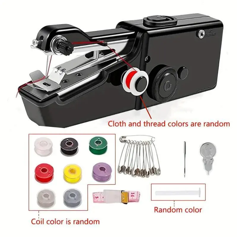 Wireless Handheld Mini Sewing Machine, Portable Electric Sewing Tool Kit, Random Accessories, Father's Day Gift, Home Sewing Machine, Sewing Supplies Crafts (no Battery Included), Beginner Sewing Machine