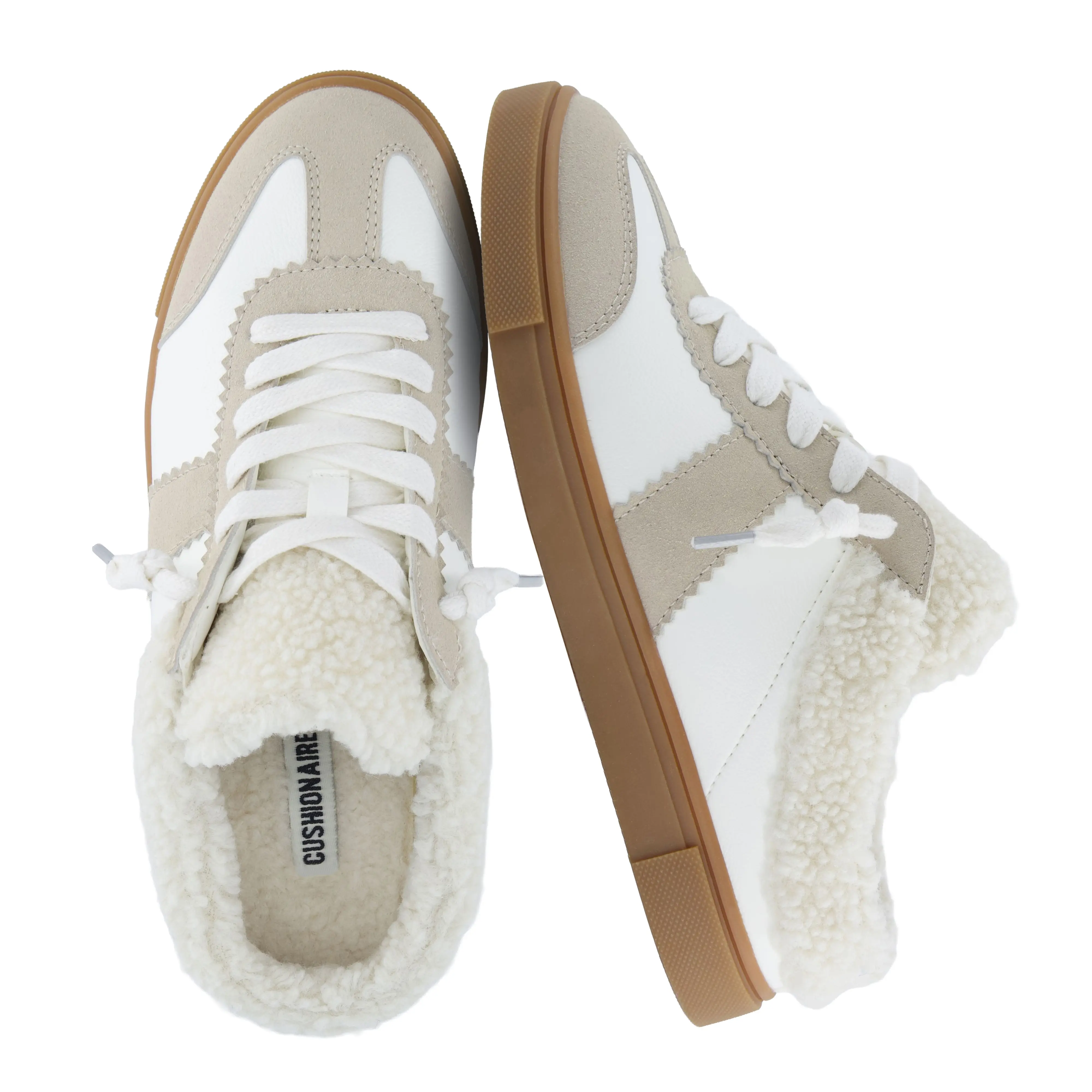 Cushionaire Blade Slip On Sneaker Mules For Women | Faux Leather And Suede Backless Sneakers | Cozy Everyday Mule Sneakers With Soft Lining