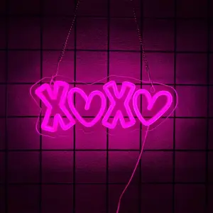 Xoxo Neon Light Sign, LED Xoxo Lamp for Home Decor, USB Powered Nightlight, Perfect Gift for Friends and Lovers
