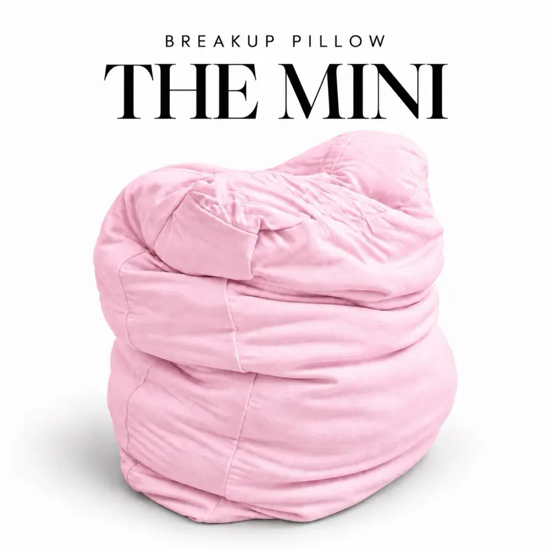 The Mini Breakup Pillow -16" x 16" x 3" - Plush Texture Cushion with Removable, Breathable Soft Cloud Case, Machine Washable for Dorm & Travel