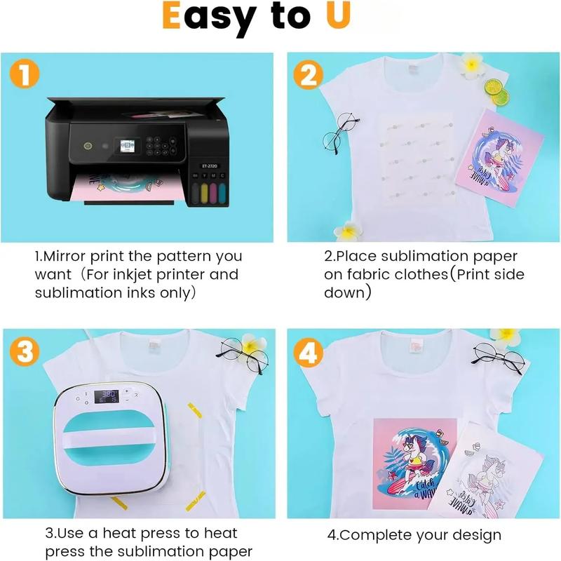 Sublimation Paper 8.5x14 inches - 30 Sheets Sublimation Transfer Paper Compatible with Inkjet Printer, Easy to Transfer 120 gsm Sublimination Paper for tumblers, T-shirts, Mugs