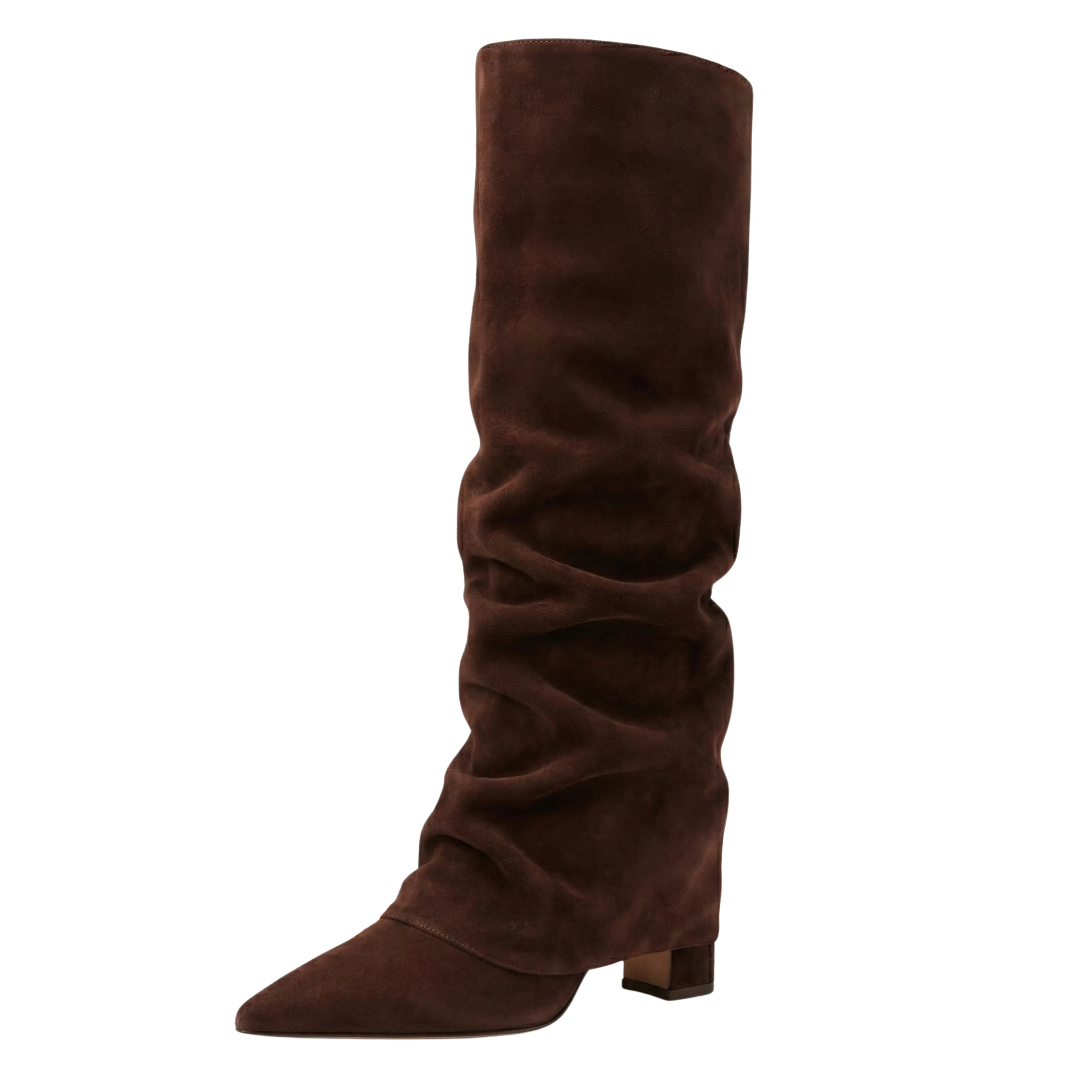 Chocolate brown suede