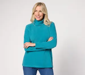 Denim & Co. Essentials Interlock Turtleneck Top