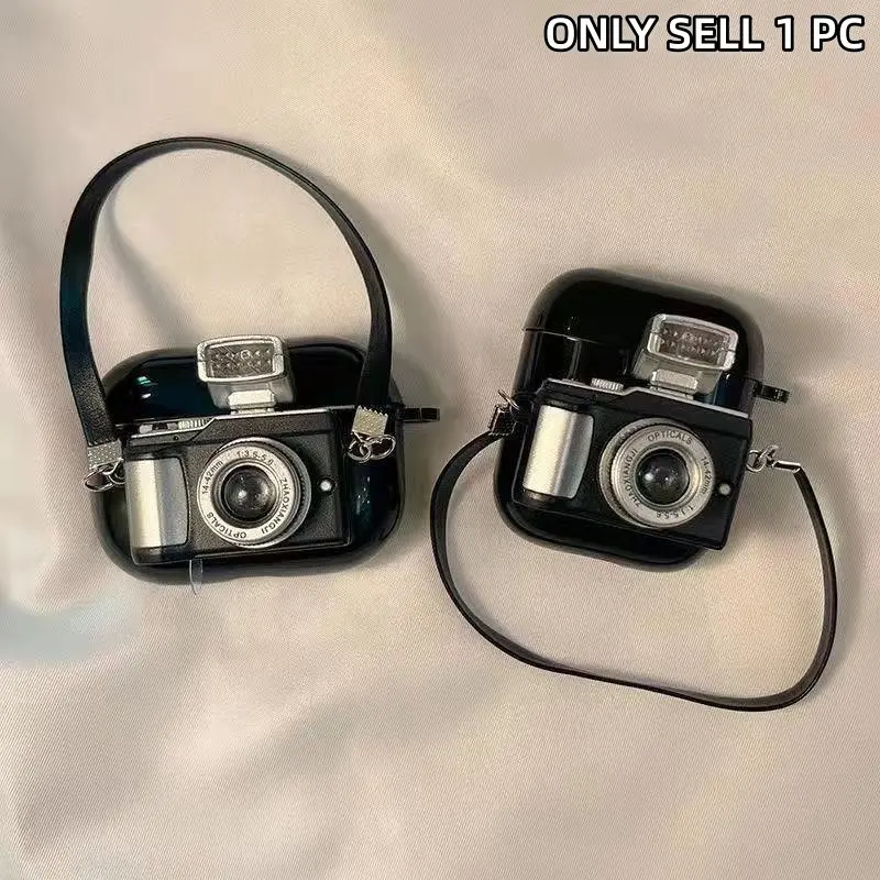 Earphone Case - Retro Click Camera Case for Headphones, Headset, AirPods 1/2/3/4, AirPods Pro, Pro2, Creative and Personalized Earphone Case, Earphone Protective Cover