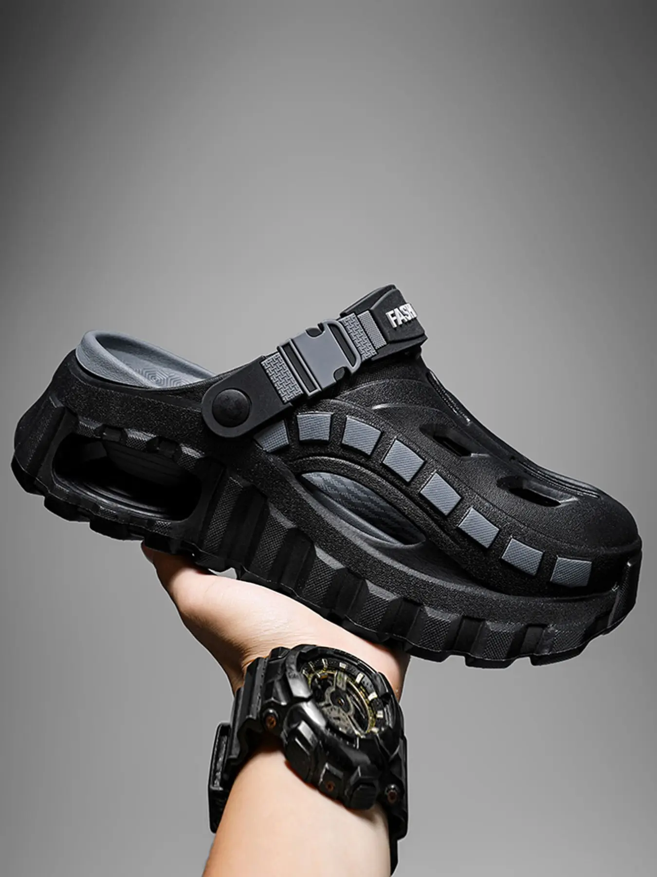 Men's Summer Fashion Hollow-Out Breathable Shoes Non Slip Footwear, Thick Sole Anti-Slip Height Increase, Indoor Outdoor Beach Slippers, Casual Eva Sandals Footwear, Eva Summer Slides
