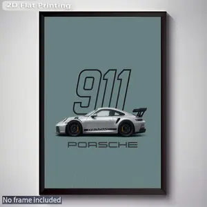 1 piece 2D flat design frameless poster print Wall Art Decor Porsche 911 GT3 RS Poster 911 GT3 RS Porsche 911 GT3 RSPoster Home decoration, wall decoration for living room, bedroom, office, dining room and bar