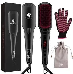 Miropure Enhanced Hair Straightener Brush with Anti-Scald Hairbrush Smooth Comfort