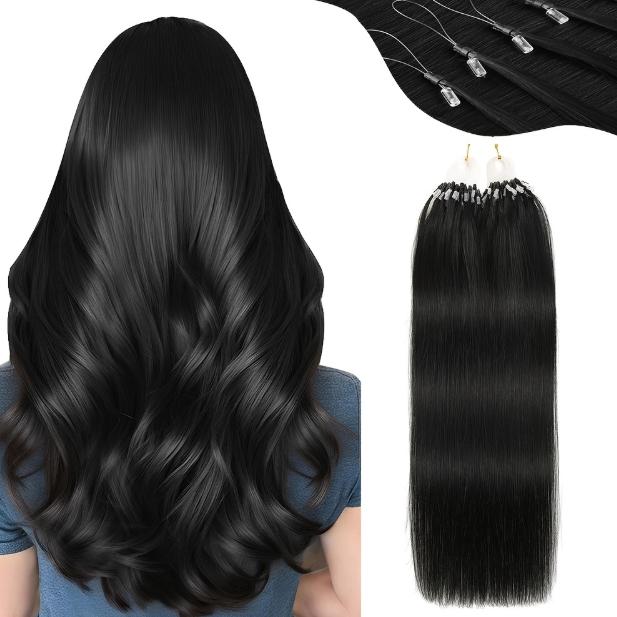 "Micro Loop Human Hair Extensions for Women & Girls, 12-28 Inch 30G 50 Strands, Red Blonde Silky Soft, Undetectable & Comfortable, No Tangle No Shedding for Glamorous Natural Looks "	
