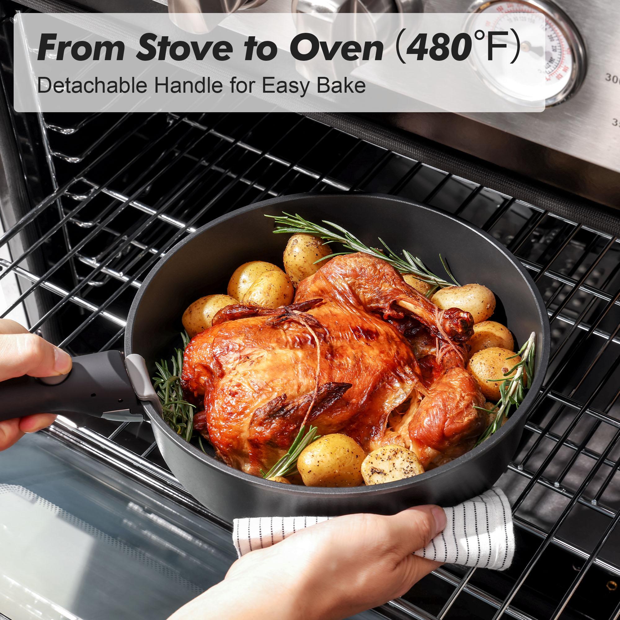 SENSARTE 23pcs Nonstick Pots and Pans Set - Kitchen Cookware Set with Detachable Handle - Includes Pizza Pan & Kitchen Utensils - Ideal for Home Cooking, RV, Camping - Dishwasher/Oven Safe