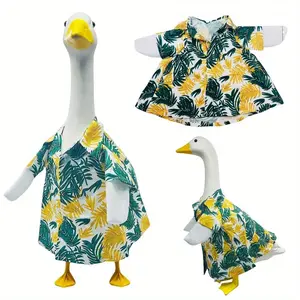Porch Goose Summer Outfits 1 Set Hawaiian Porch Goose Clothes for 23" Lawn Cement Plastic Goose