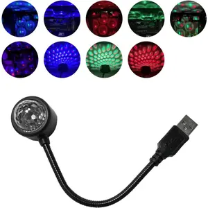 USB  Night Light Projector, Portable  Roof Sound Activated Atmosphere Lamp, Adjustable Auto Interior Atmosphere Decorative Light for , Bedroom, Ceiling, Party