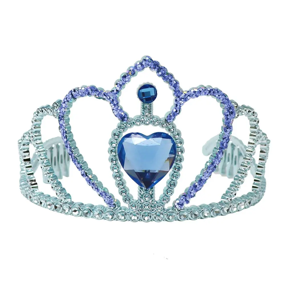 Princess Sapphire Crown with Heart Gemstone & Glitter