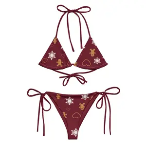 Xmas Gingerbread Man Bikini. Christmas Print