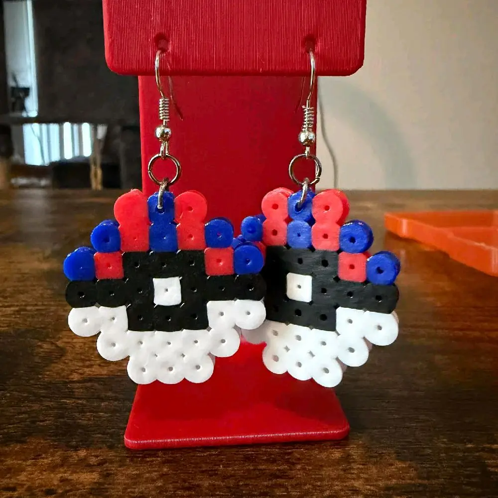 Custom made Great Ball Pokemon Earrings by KraftedbyKailee with Silver or Gold Earring Attachments