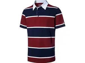 Men's Polo Shirts Long Sleeve Striped Dry Fit Casual Collared Pique Golf Polo Shirts for Mens