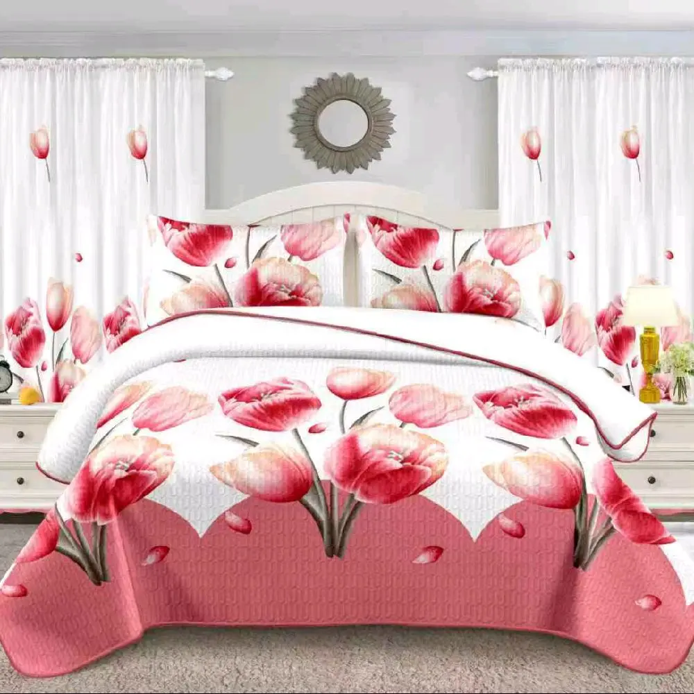 7-Piece Comforter Set with Curtains & Decorative Pillows – Complete Bedroom Set