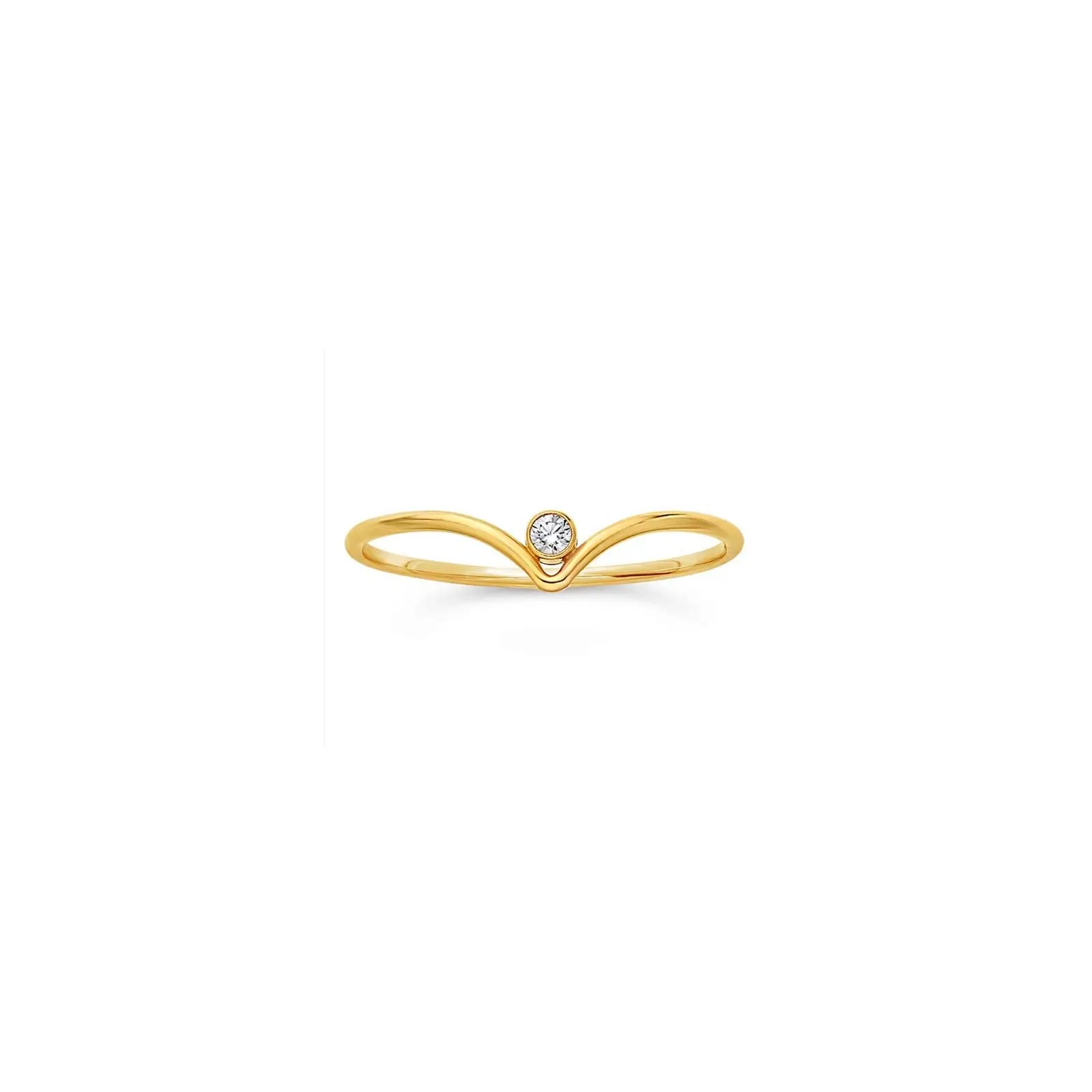 Gold Filled Chevron Band Ring in 14K Gold