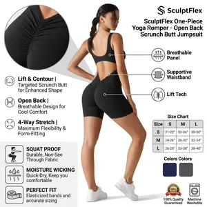 Women Activewear Shorts Gym Yoga Pilates Premium Scrunch Fashion Romper