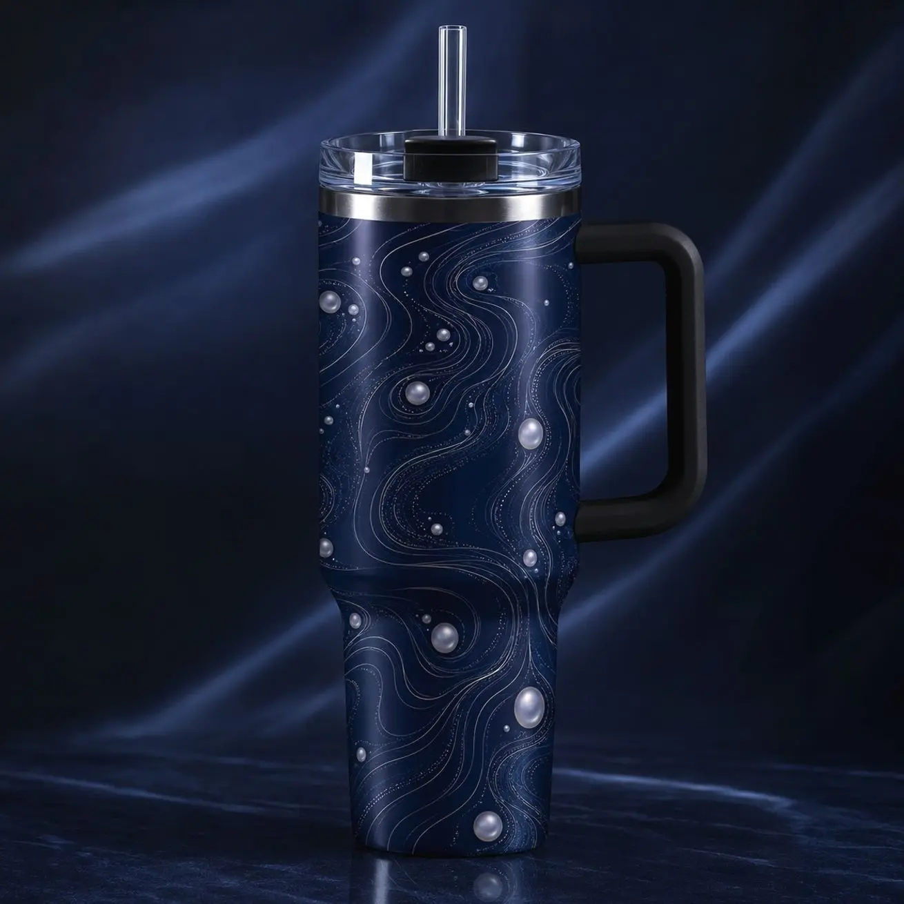 20 - 40oz Insulated Tumbler with Handle and Straw, Stainless Steel Travel Mug, Leak-Resistant Lid, Cup Holder Friendly for Office, Gym, and Travel