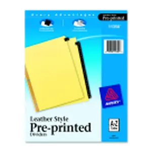 Avery Leather Tab Dividers 3Hp Tabs, Black