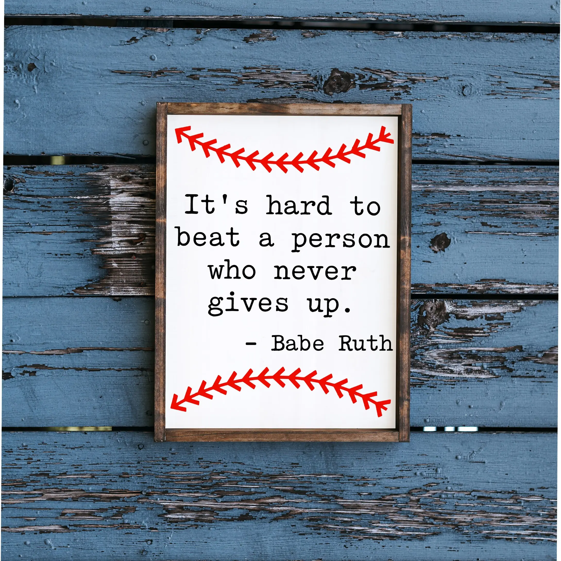 Custom Sports Quote - wood sign - baseball signs - baseball quote - baseball decor - babe ruth - baseball room boys