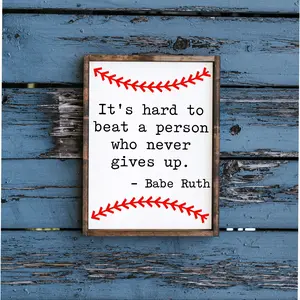 Custom Sports Quote - wood sign - baseball signs - baseball quote - baseball decor - babe ruth - baseball room boys