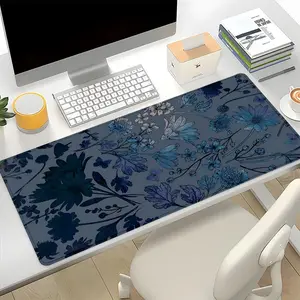 Vintage Floral Pattern Mouse Pad, 1 Count Rectangle Gaming Mouse Pad, Non-Slip Rubber Base Desk Keyboard Mat for Home Office, Office Desk Accessories, Desktop Accessory