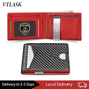 VTLASK Men's Slim Wallet with RFlD Blocking Father gift preferred Ultra Thin RFID Leather Wallet Slim RFID Blocking Men's Wallet Ultra-thin RFID Anti-theft Wallet Christmas Best Gift Ideas