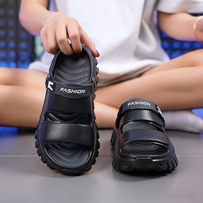 FoamFam Men's Easy Clean Lightweight Platform Slides Non-Slip Breathable Work Sandals with Shock Absorbing Sole  Durable Resistant to Dirt & Wear  Perfect for Restaurant Home Outdoor Beach