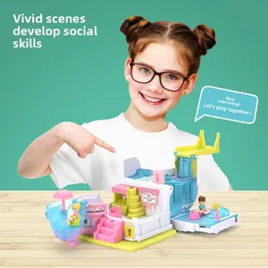 Enlightenment Early Education Children's Transformable Surprise House Girl Simulation Princess Castle Villa Model Dollhouse Pretend Play Toy Suitable for 3-8 Year Old Girls Gift