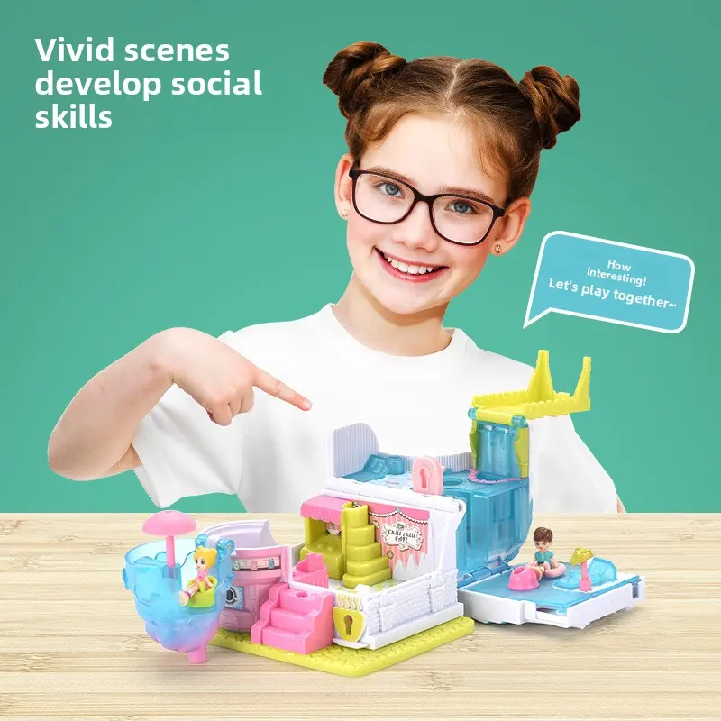 Children's Transformable Princess Castle Dollhouse - Princess Theme Pretend Play Set, Ages 3-8 Enlightenment Early Education Dollhouse Pretend Play Toy, Simulation Villa Model Gift for Girls