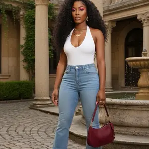 Women’s Casual Chic Bodysuit and Jeans Outfit