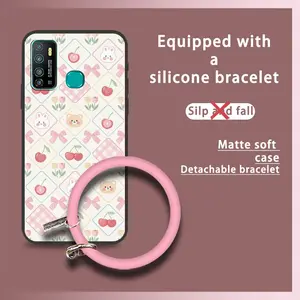 Bracelet Funny Phone Case For  infinix X680/Hot9 Play  Ring Protective Anti-knock Cute Solid Color heat dissipation Soft Case Personality Creative Back Cover Waterproof Youth