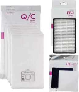 Kenmore Compatible Canister Vacuum Supply Kit. 6 Q/C Bags + 1 EF-1 Filter + 1 CF-1 filter. Compatible to 53292 53291 53295 86889 81002. Fits Progressive 25615 25813 27615 & Intuition 28014 29914