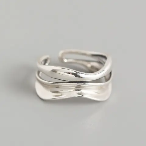 Simple Plain Tiered Layered Hollow Out Design Texture Metal Ring, Unisex Casual Promise Ring, Trendy Fashion Ring All-match Accessories As Gift for Daily Decoration