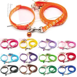 Bell-equipped leash and harness set for walking dogs, cats, and other pets; ideal for outdoor use.