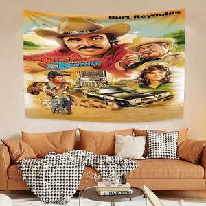 Smokey and the Bandit design theme peach skin velvet tapestry, Tapestry Wall Mural, suitable for study, window, leisure area wall decoration, suitable for sending friends during the festival