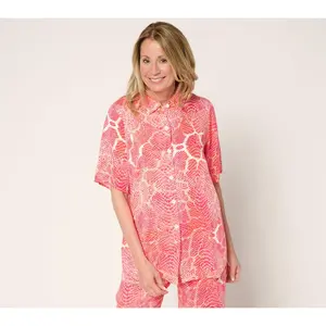 Brandis Dress Out Loud Printed Short Sleeve Camp Shirt