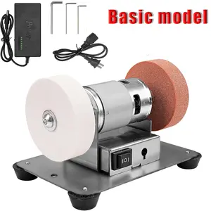 7PCS 2-in-1 Mini table Sanding Machine with 15 Degree Electric Desktop Sander 7 Adjustable Speed Buffer Polishing Tools for DIY Metal Wood Crafts