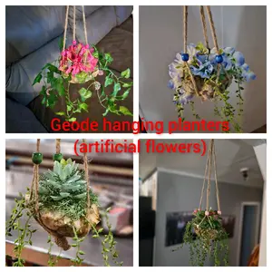 hanging geode planters