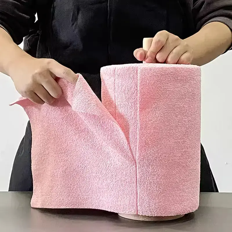 Reusable Microfiber Cleaning Cloth Roll, 196.85-Inch Kitchen Towel Replacement, Durable House Cleaning Supplies, Microfiber Refills, Kitchen Dish Cloth, Multipurpose Cleaning Cloth for Home Use, Floor Cloths